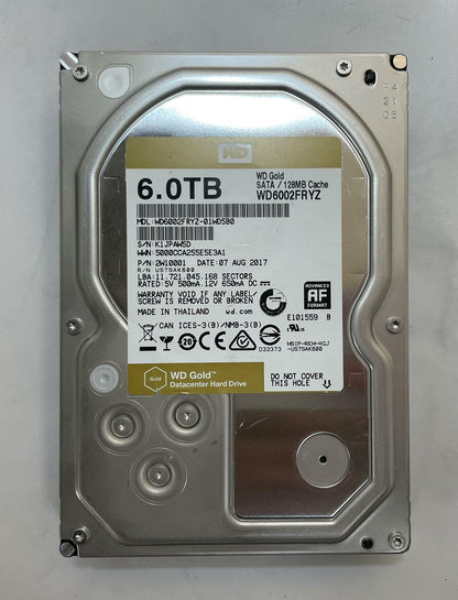 WESTERN DIGITAL WD6002FRYZ-01WD5B0 3.5" 6TB Internal Datacenter SATA HDD