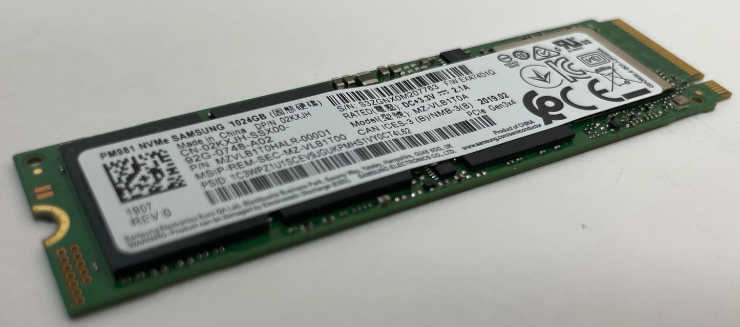 SAMSUNG MZ-VLB1T0A PM981 1024GB PCIe NVMe M.2 Internal Solid State Drive