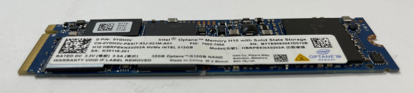 INTEL Optane Memory H10 HBRPEKNX0202A 512GB NAND M.2 SSD