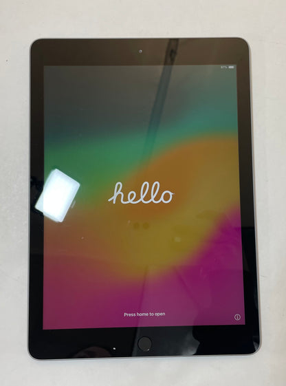 Apple iPad 6th Gen A1893 9.7" 128GB WiFi Only Gray iOS -Good