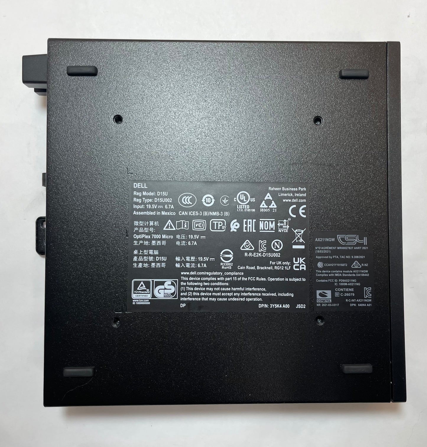 DELL OPTIPLEX 7000 MFF Core i7 12700T 16 GB 256 GB Windows 11 Pro