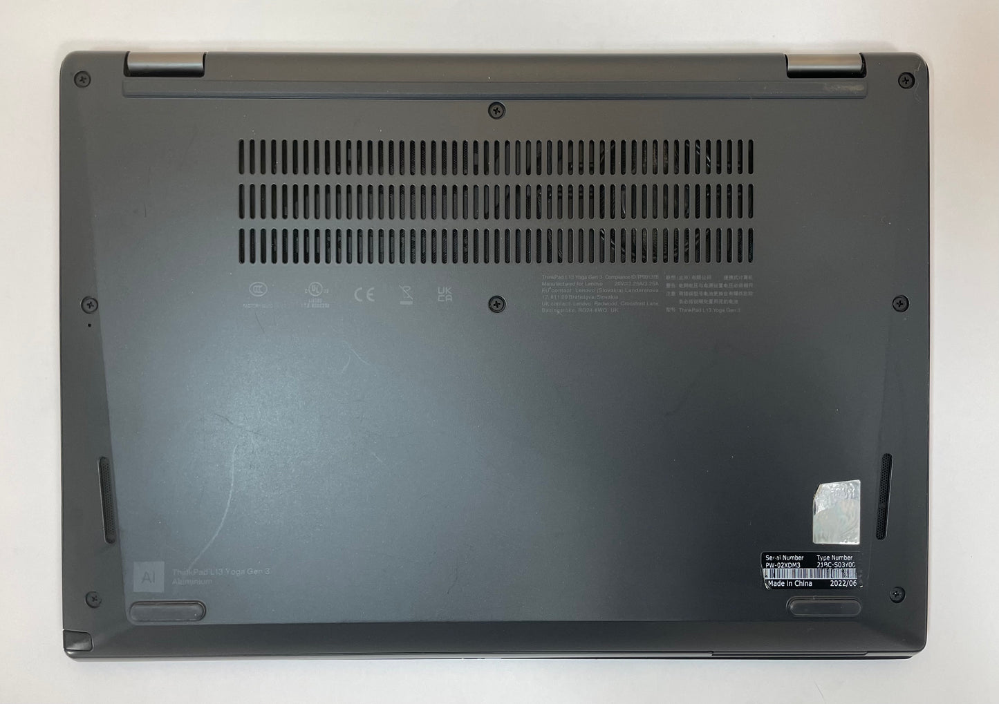 LENOVO THINKPAD L13 YOGA GEN 3 13" 2in1 Laptop Ryzen 5 PRO 5675U 16GB 256GB W11P