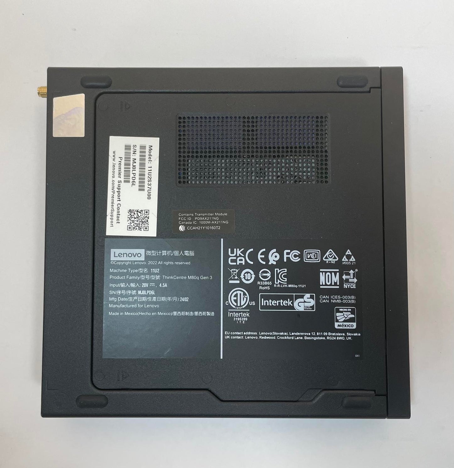 LENOVO THINKCENTRE M80Q GEN3 Tiny Desktop i5-12500T 16GB 256GB NVMe WIN11 -Good