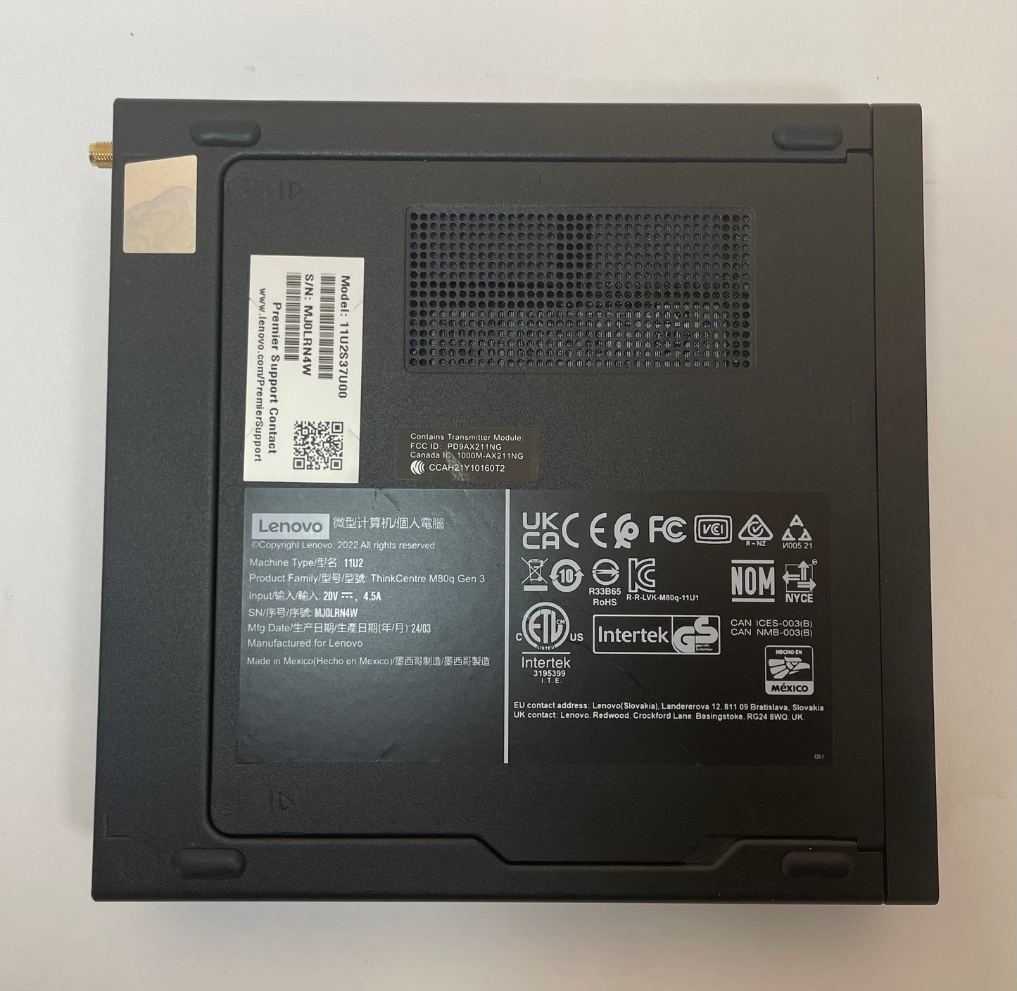 LENOVO THINKCENTRE M80Q GEN3 Tiny Desktop i5-12500T 16GB 256GB NVMe W11-VeryGood