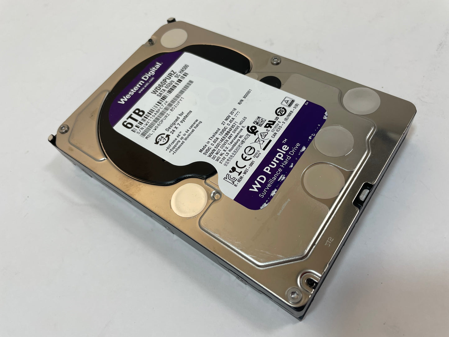 WESTERN DIGITAL Purple WD60PURZ-85ZUFY1 6TB 3.5" SATA Internal Surveillance HDD