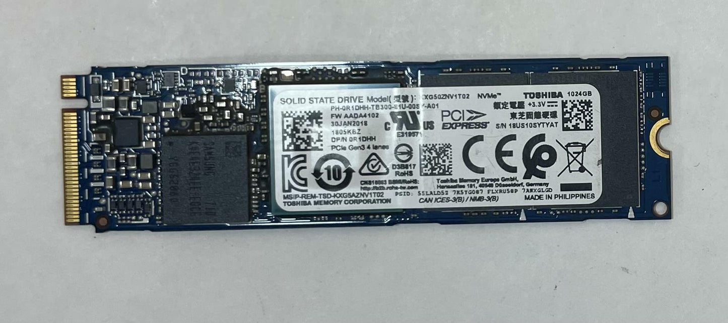 TOSHIBA KXG50ZNV1T02 1TB NVMe Internal Solid State Drive