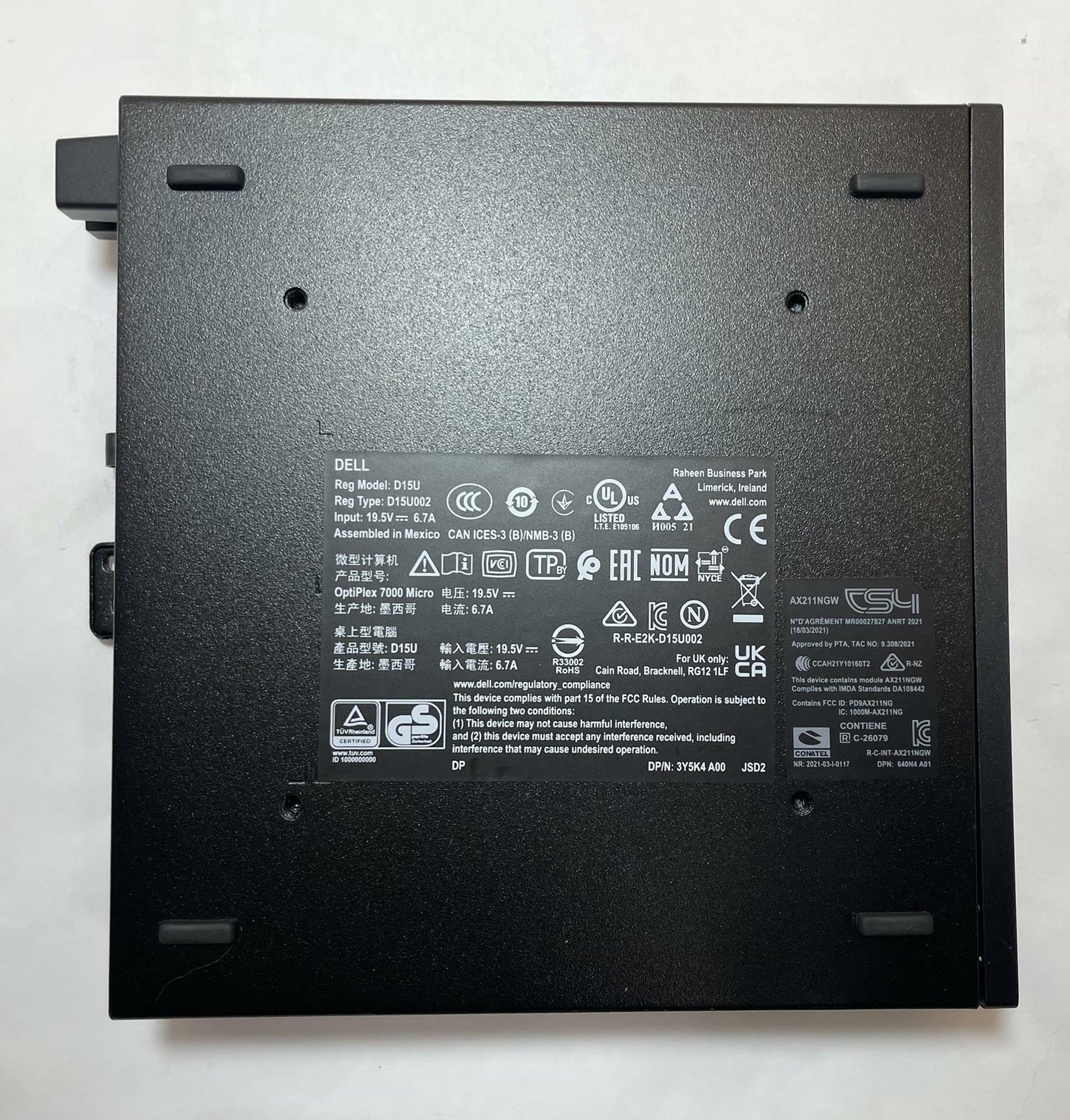 DELL OPTIPLEX 7000 MFF Core i7 12700T 16 GB 256 GB Windows 11 Pro