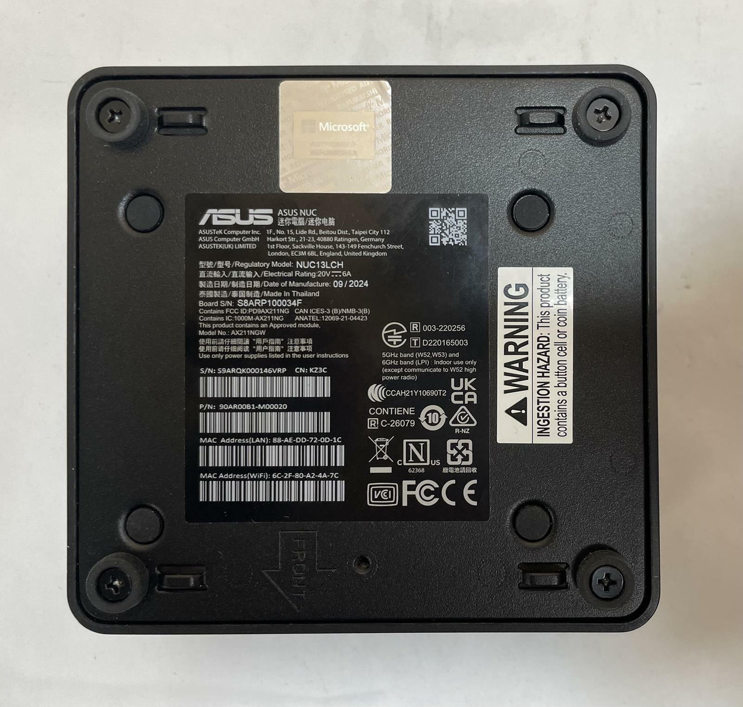 ASUS NUC 13 Pro NUC13L3H-B UCFF Core i5-1350P 16GB 512GB NVMe WIN11 -Excellent