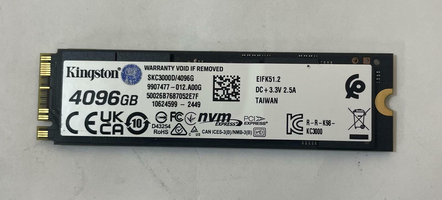 KINGSTON SKC3000D 4TB PCIe 4.0 NVMe M.2 Solid State Drive