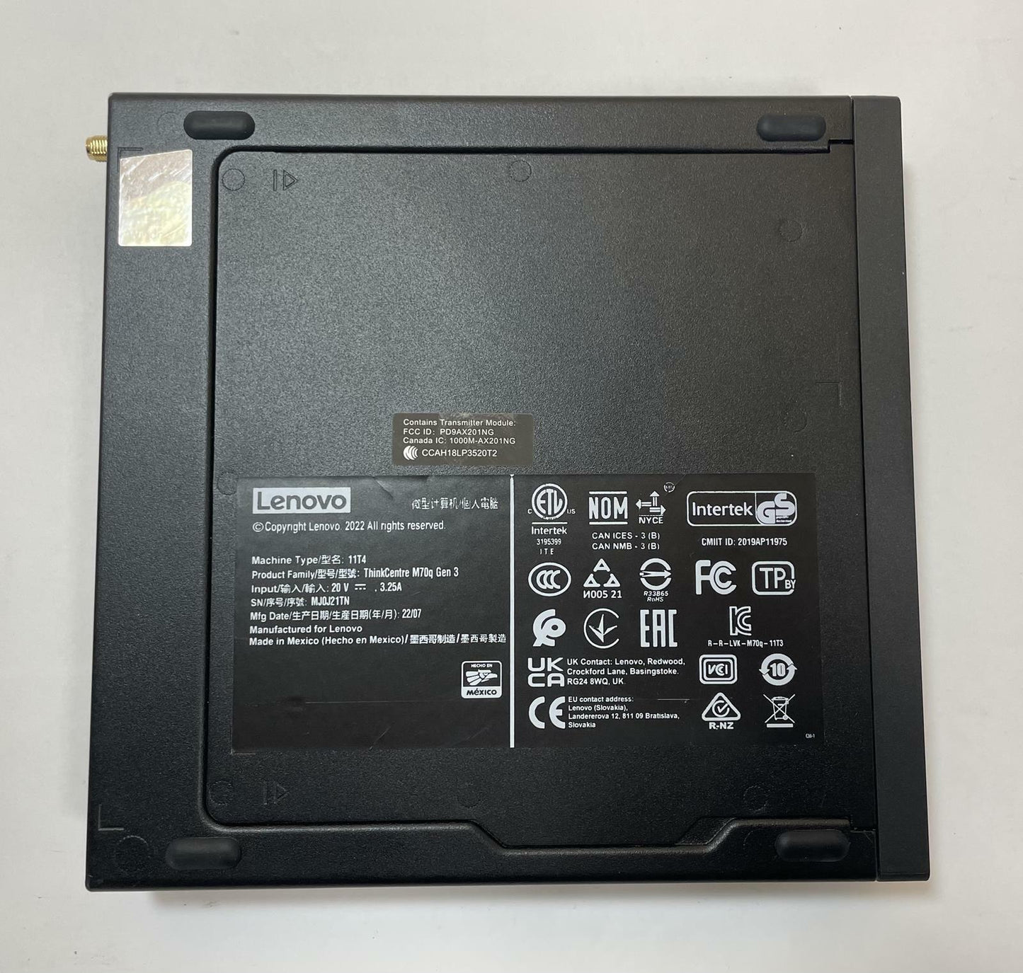 LENOVO THINKCENTRE M70Q GEN 3 Tiny Desktop Core i5-12400T 16GB 256GB NVMe WIN11