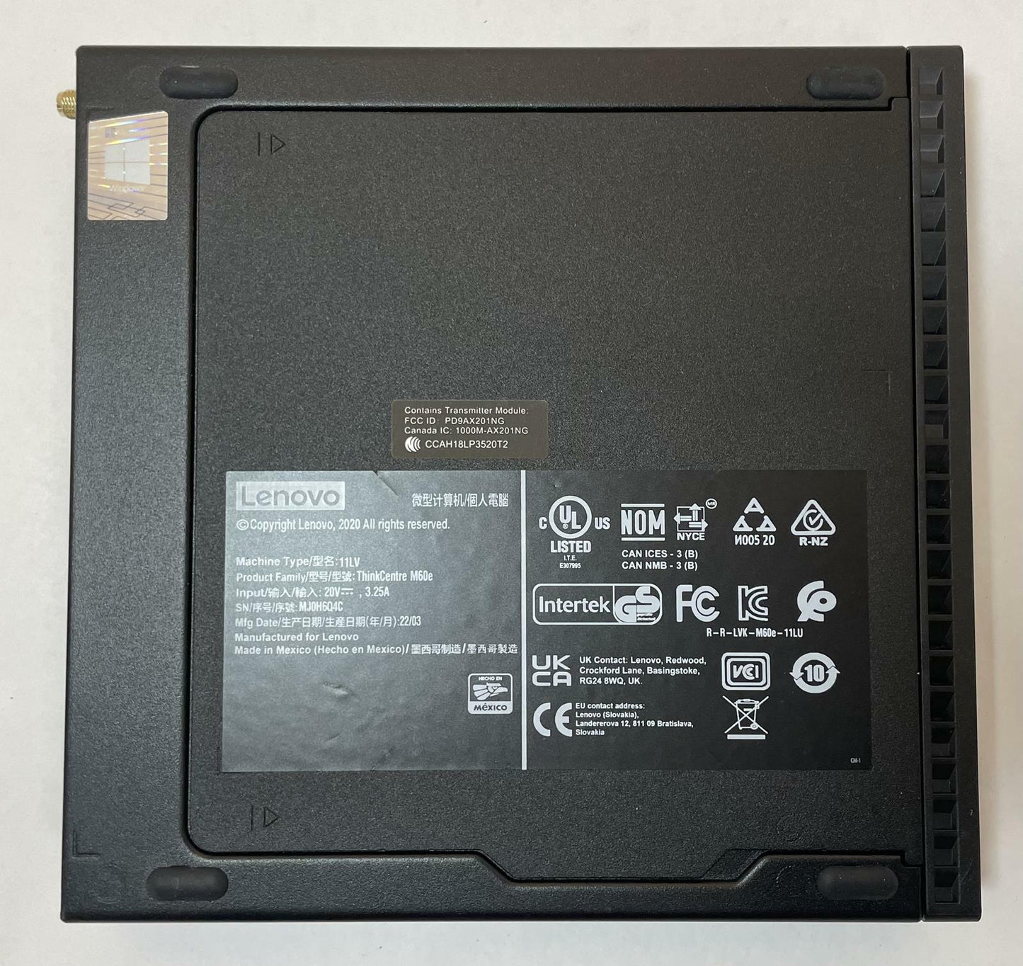 LENOVO THINKCENTRE M60E Tiny Desktop i5 1035G1 8GB 256GB NVMe WIN11 -Very Good