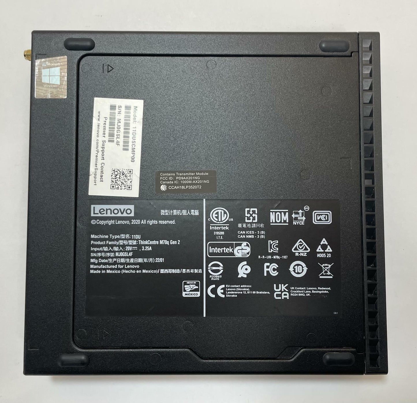 LENOVO THINKCENTRE M70Q GEN2 Tiny Desktop i5 10400T 16GB 256GB NVMe W11-VeryGood